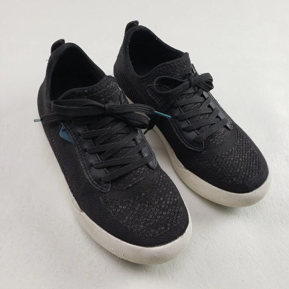 Vessi Weekend Knit Sneaker Shoe Womens 6 Black Lace Up Comfort Athletic Walking